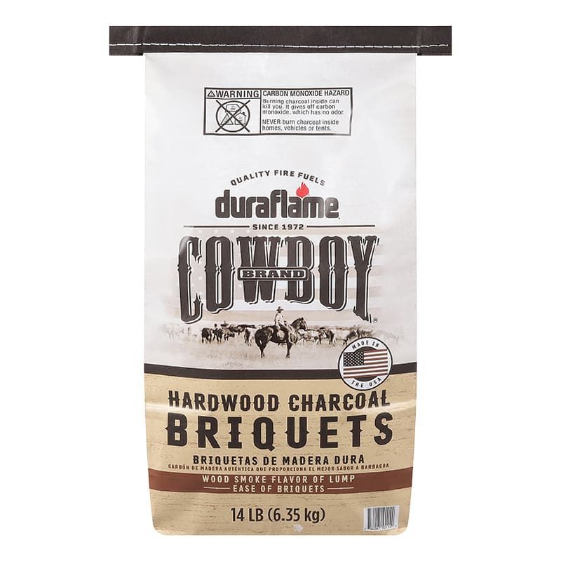 Types of charcoal - Bag of Cowboy Hardwood Briquets wood charcoal briquettes