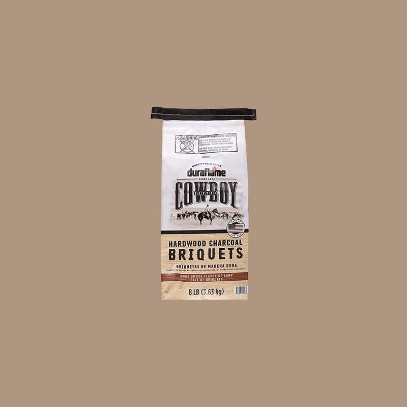 A bag of cowboy hardwood briquets wood charcoal, best charcoal for outdoor grilling