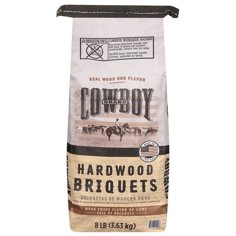 Types of charcoal - Bag of Cowboy Hardwood Briquets wood charcoal briquettes