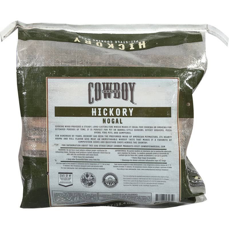 Cowboy Pit-Style Cookin' Wood  back of bag cooking wood