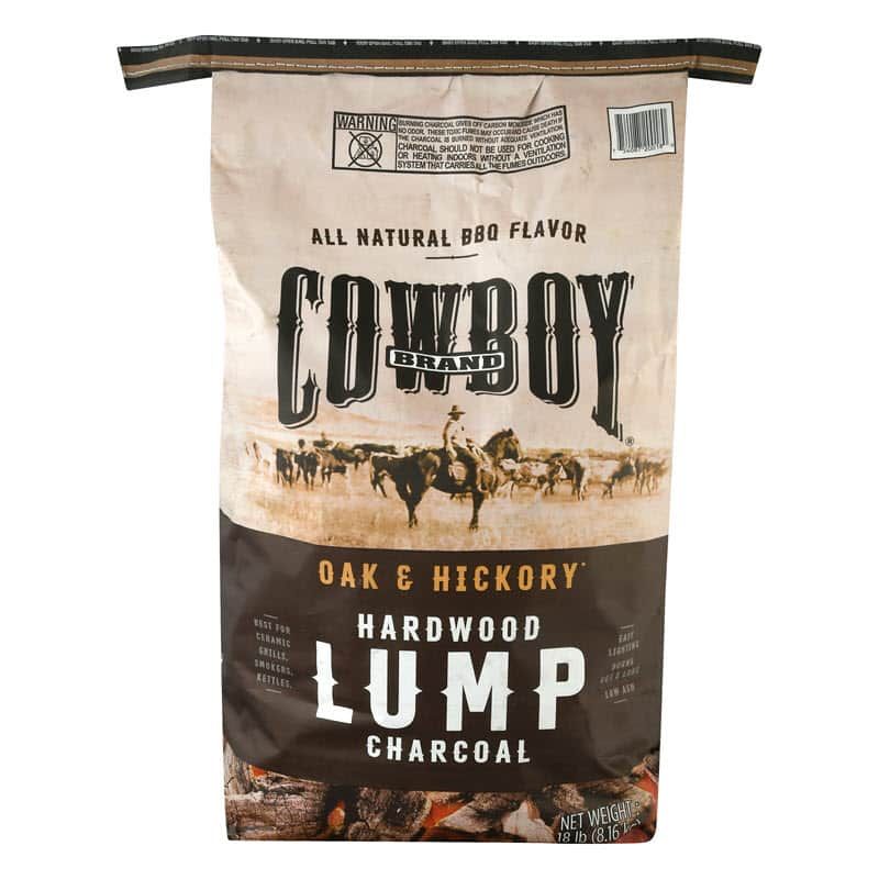 Cowboy Oak & Hickory Hardwood Lump 18lb  real wood charcoal