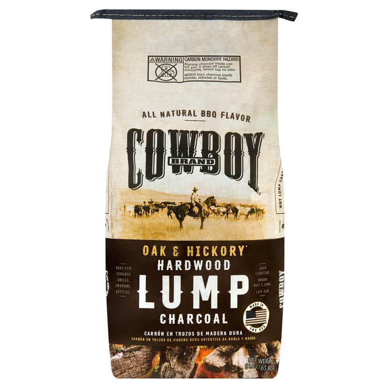 Cowboy Oak & Hickory Hardwood Lump 8lb  real wood charcoal
