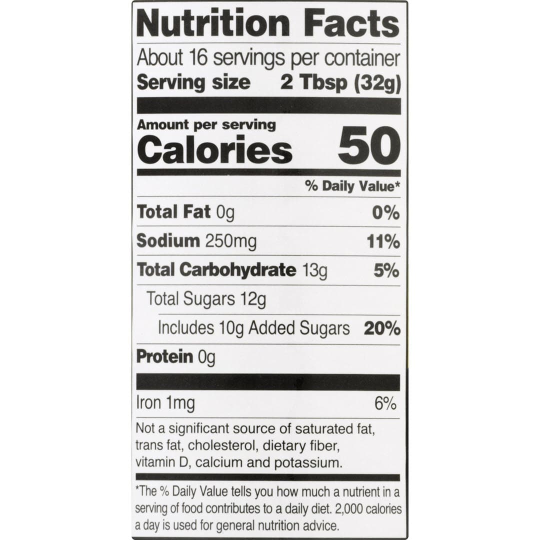 Bottle of Cowboy Smokehouse  BBQ Sauce Nutrition Facts