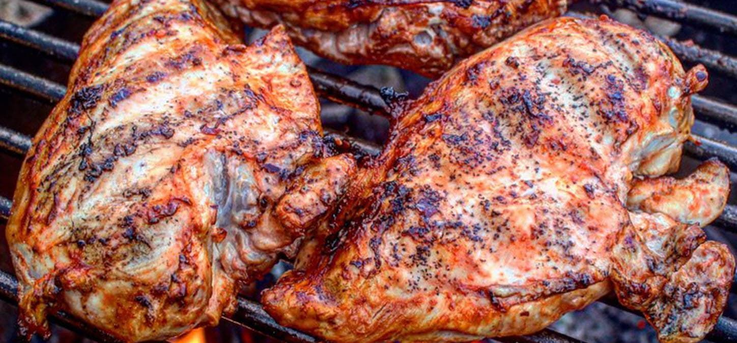 bbq ranch chicken cooking on the grill, chicken breast grill, smoke chicken breast