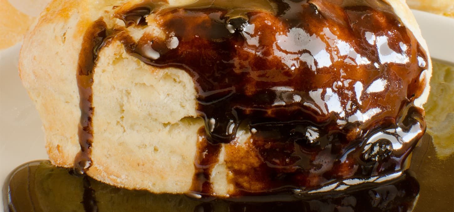 Arkansas chocolate gravy over a biscuit
