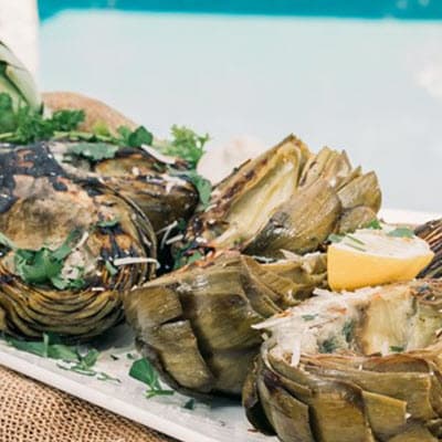Grilled Artichokes with Garlic Aioli