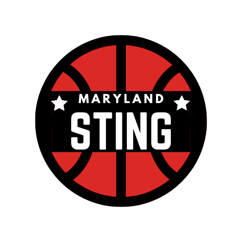 Maryland Sting basketball logo in red, black, and white