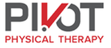 PIVOT Physical Therapy logo in gray and red text with a stylized red checkmark