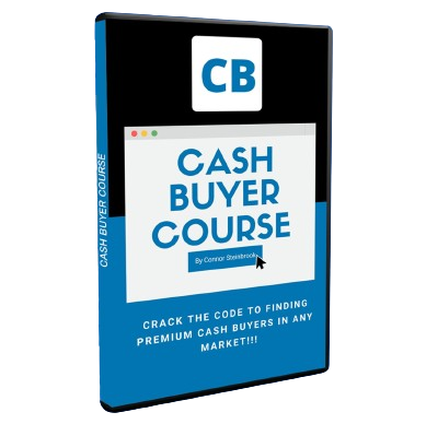 A blue and black dvd case for a cash buyer course
