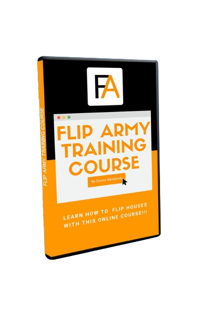 CONNOR STEINBROOK book titled flip army training course on a white background