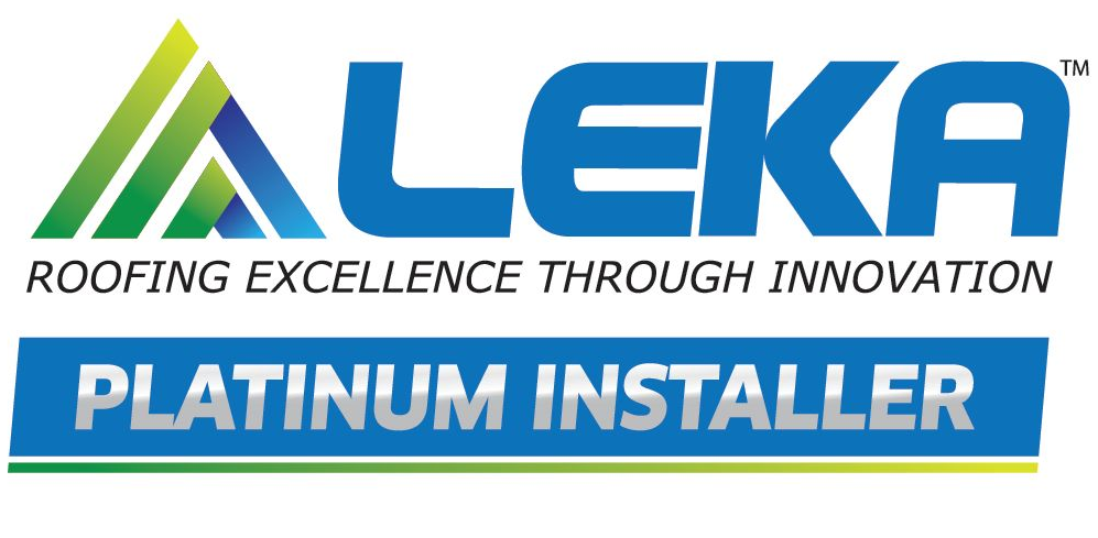Logo for ALEKA roofing, includes text:
