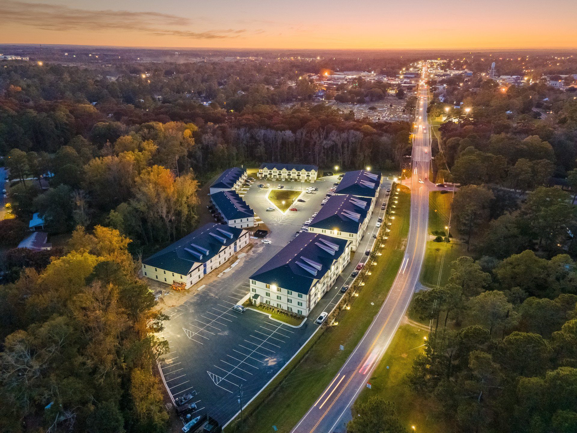 Building exterior aerial view