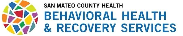 Logo for San Mateo County Health Behavioral Health & Recovery Services, featuring a colorful mosaic circle.