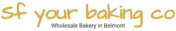 Sf your baking co logo. Wholesale Bakery in Belmont text beneath. Gold lettering.