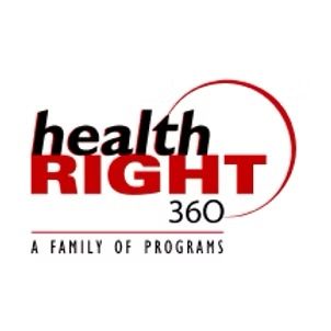 Logo for HealthRIGHT 360, a family of programs. Black text 