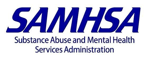 SAMHSA logo in blue text, with the full name 