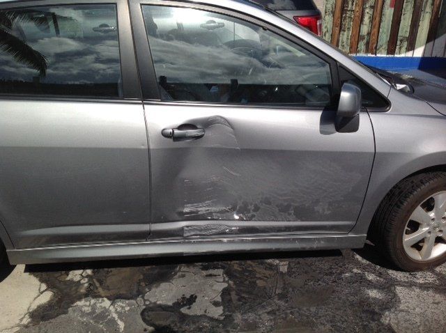 damaged car before restoration