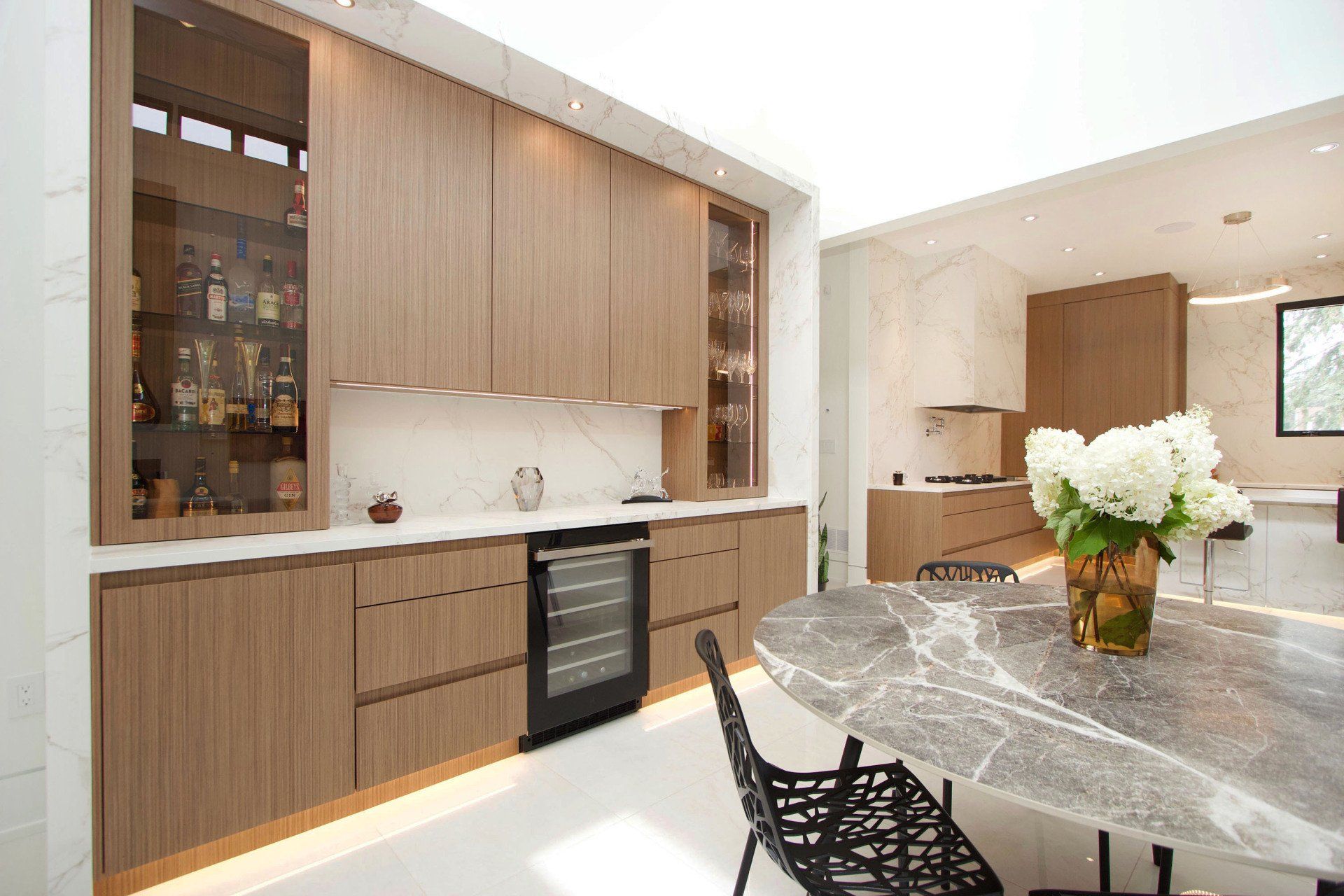 a luxurious home bar