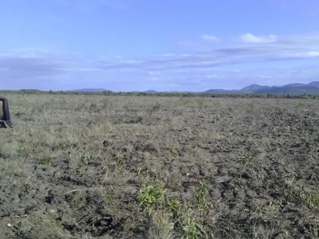 After Land Clearing Land With Equipment Excavator In Front — Mike Barlow Earthmoving Pty Ltd in Rockhampton, QLD