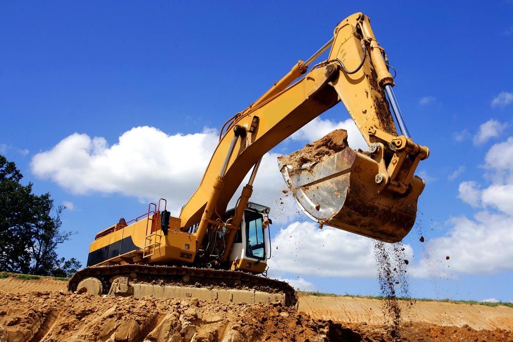 Yellow Excavator On Site