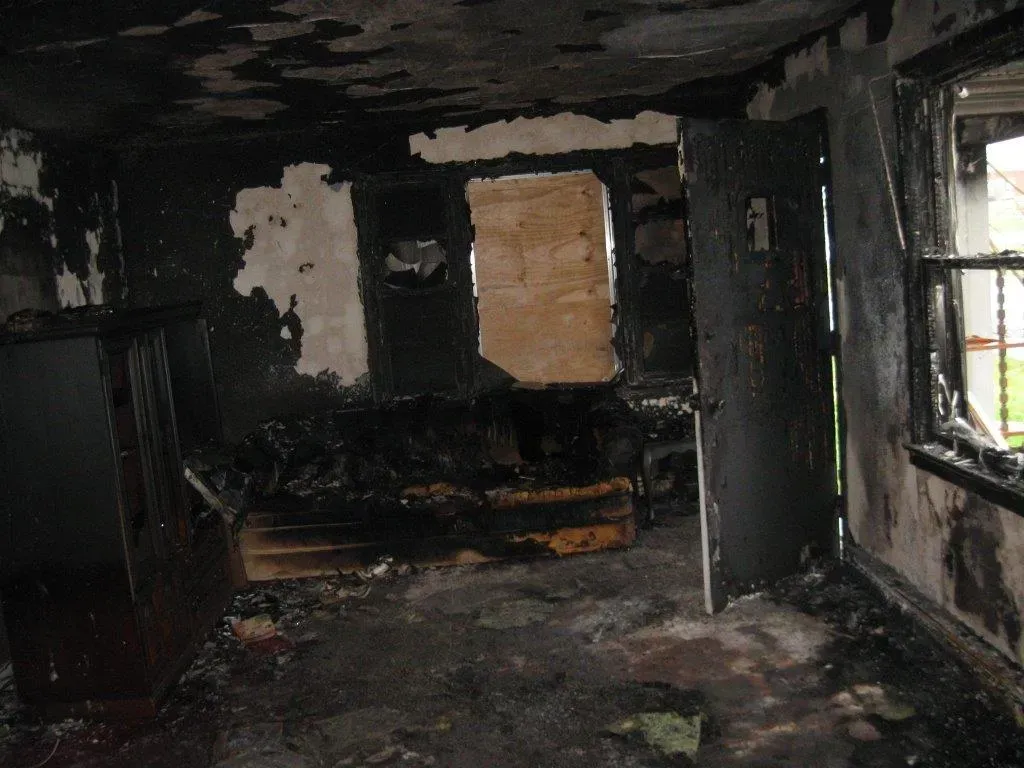 Burned Living-Room — Fishersville, VA — Arcam Construction Inc
