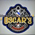 Logo for Oscar's Barbershop with text