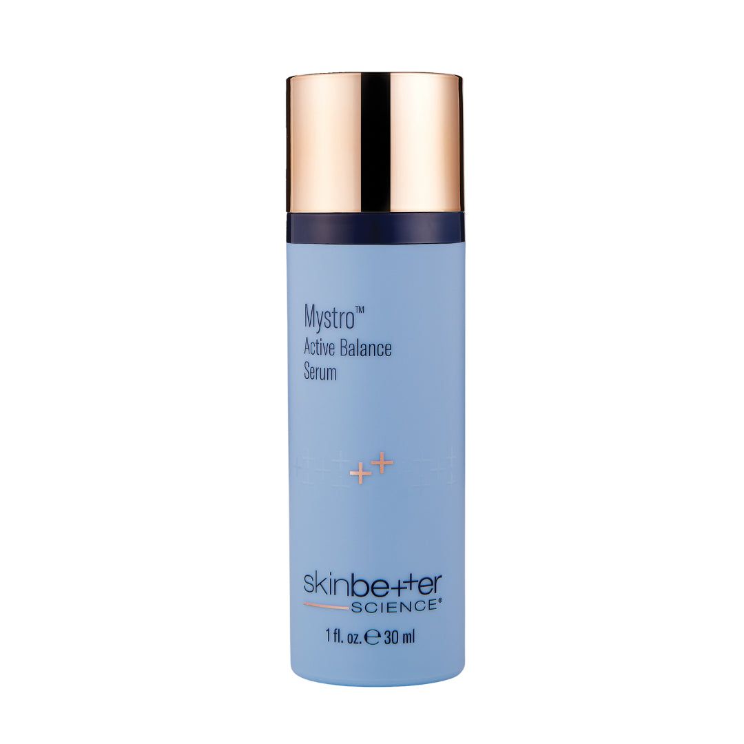 A blue bottle with a gold cap that says ' skinbeter ' on it