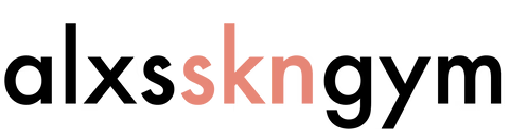 The word alxsskngym is written in black and red on a white background.