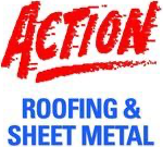 Logo for Action Roofing & Sheet Metal in red and blue text