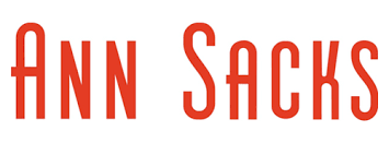 Ann sacks is written in red on a white background