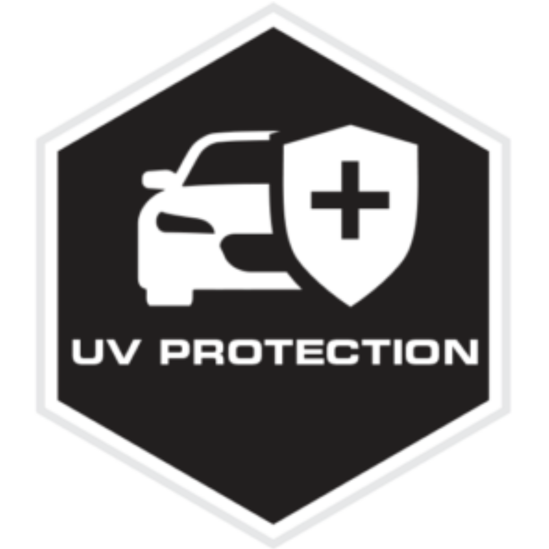 A logo for uv protection with a car and shield