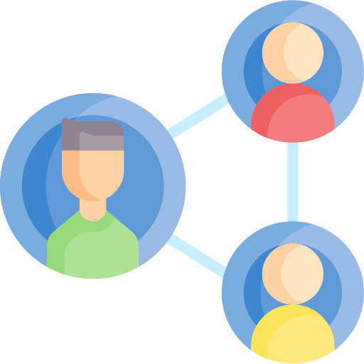 A group of people are connected to each other through a network.