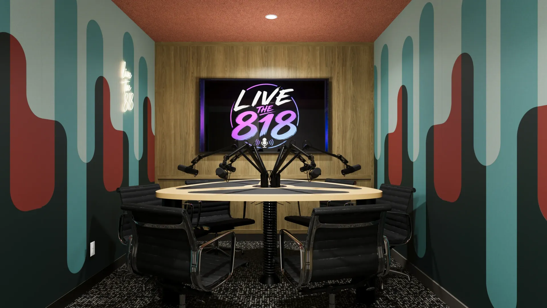 Podcast recording studio with 