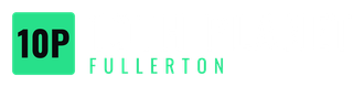 Green &ldquo;10P&rdquo; logo with the word &ldquo;FULLERTON&rdquo; in spaced letters on a white background