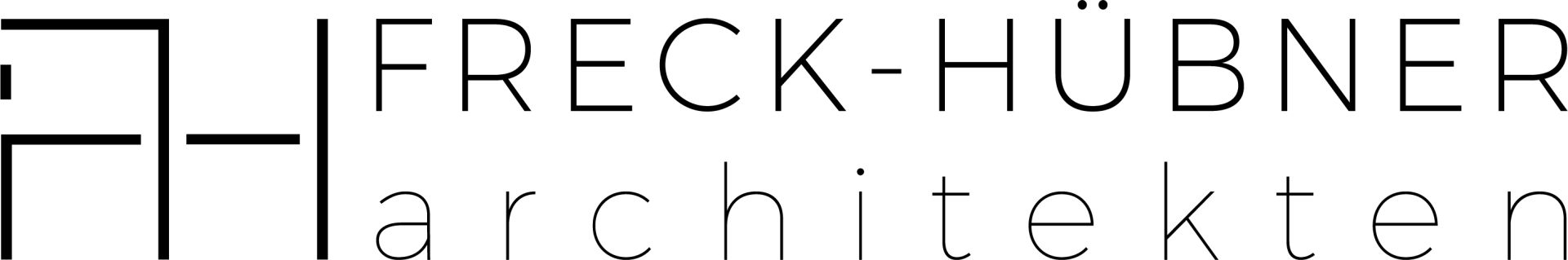 Ein schwarz-weißes Logo für Freck Hubner Architects