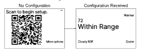 A qr code that says no configuration scan to begin setup