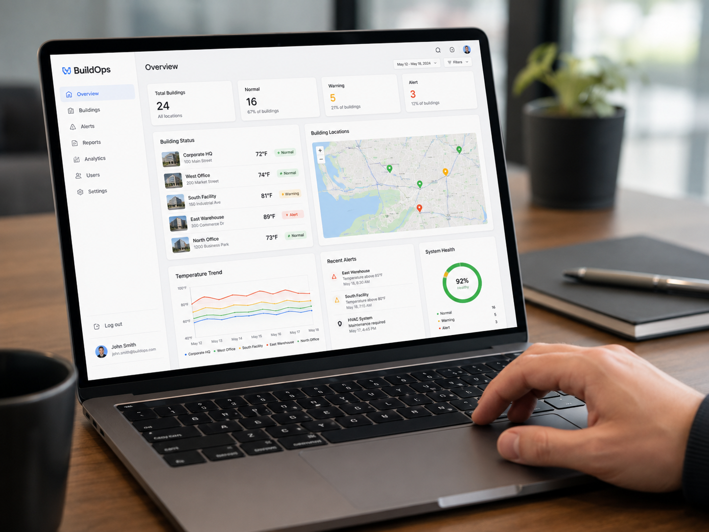 Multi-site HVAC dashboard monitoring