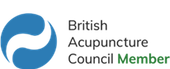 The logo for the British Acupuncture Council's members which is the self-regulatory body in the UK.