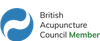 The logo for the British Acupuncture Council's members which is the self-regulatory body in the UK.