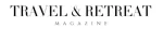 The logo of Travel and Retreat
which is all in black.