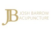 Josh Barrow Acupuncture logo written in gold with a big 'JB' on the left hand-side.