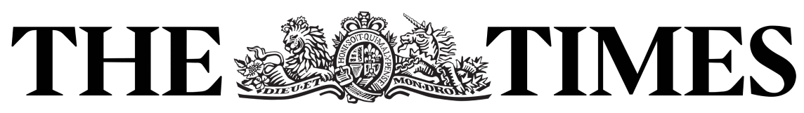 The logo of The Times which is all in black.