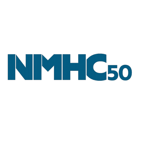 A blue logo for nmhc 50 top manager