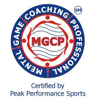 A logo for game coaching professional certified by peak performance sports