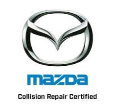 Mazda logo with stylized wings in a circle, and the words 