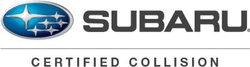 Subaru Certified Collision logo with a blue oval and the Subaru name.