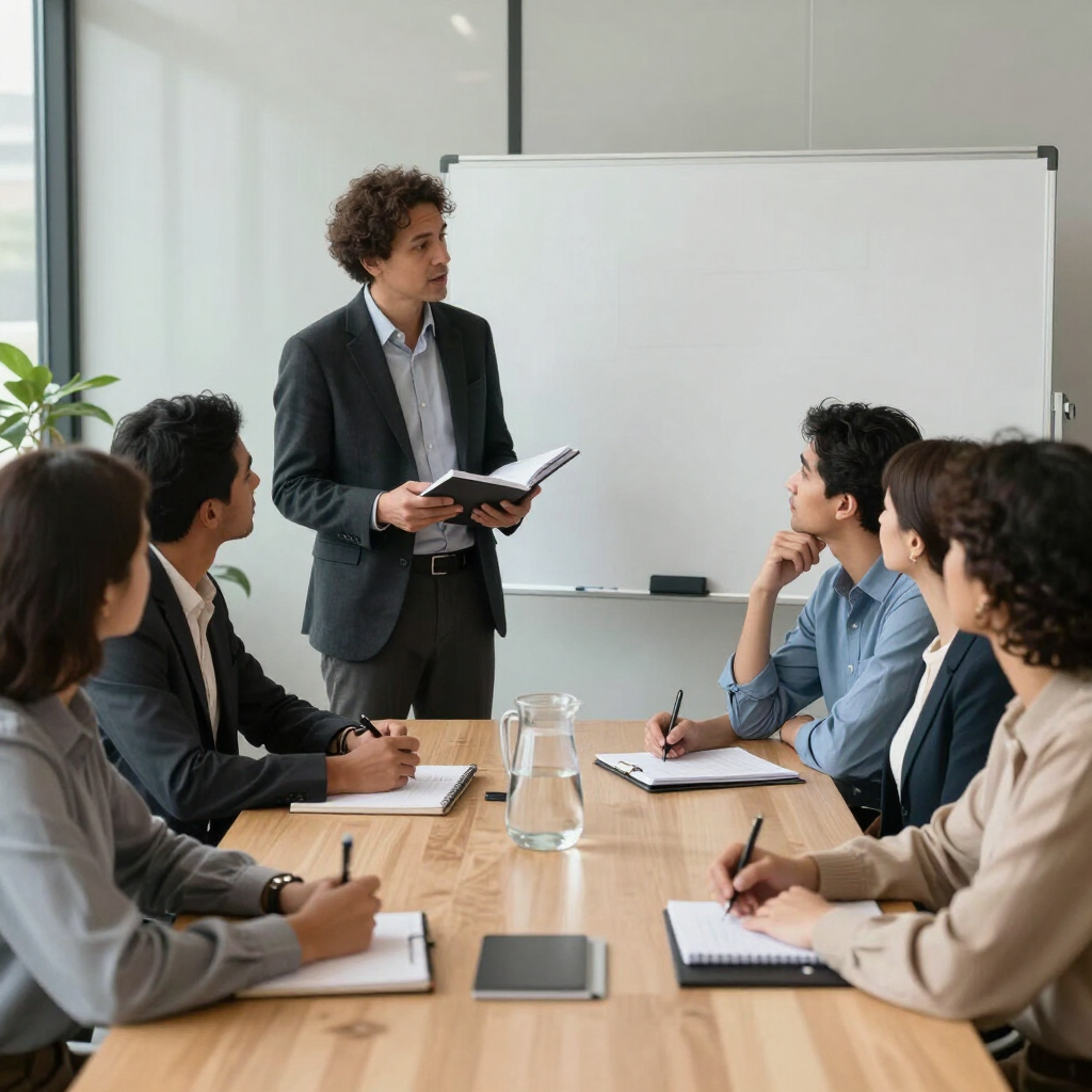 Líderes colaborando en equipo
