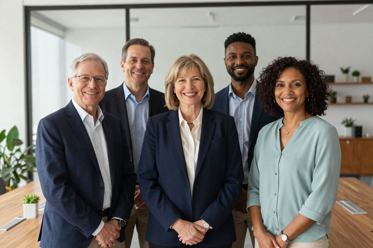 Familia empresaria reunida