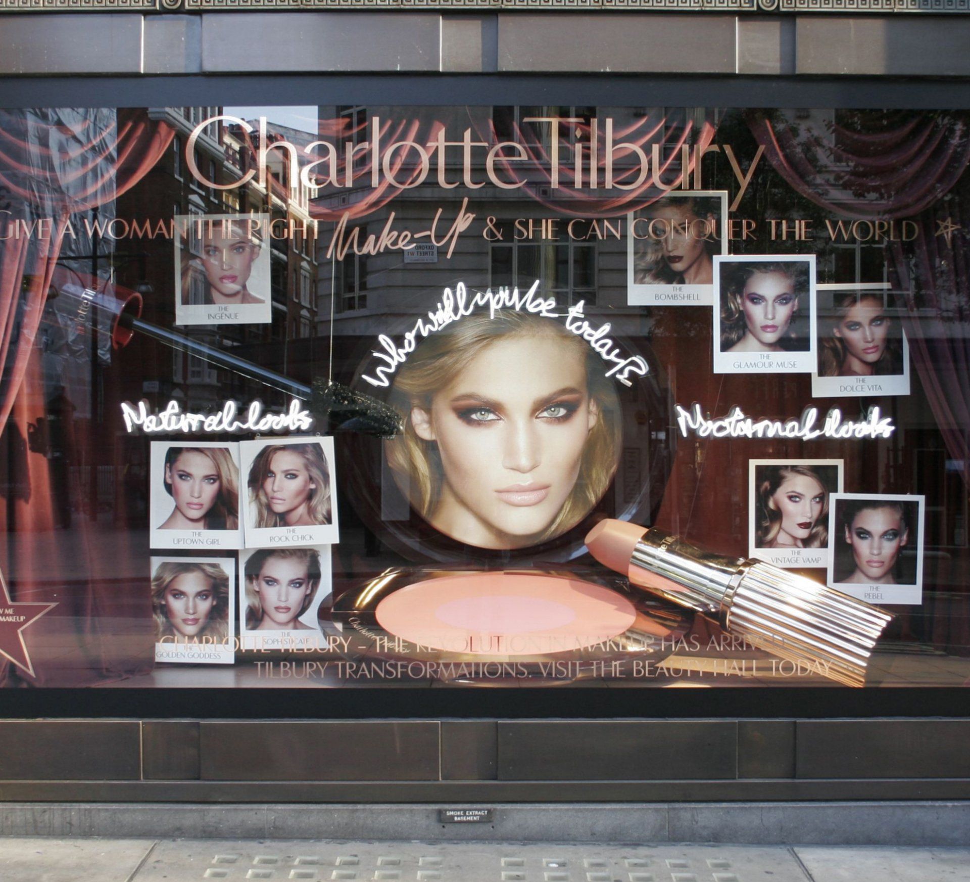 Charlotte Tilbury make up props window display