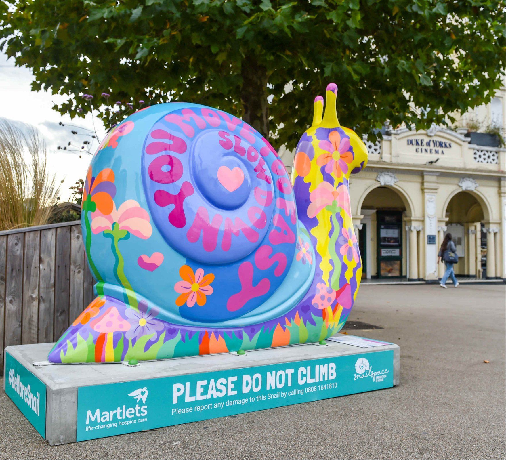 Colourful 3D printed snail prop for 'Be More Snail' campaign
